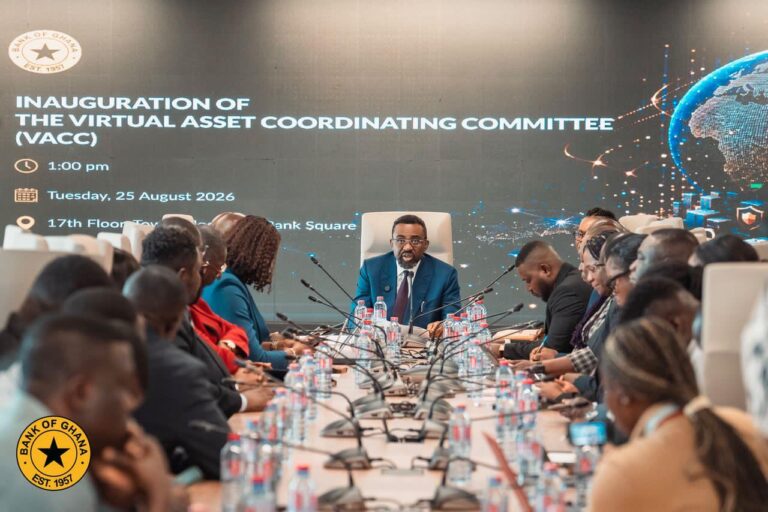 bank of Ghana governor Dr Johnson Pandit Asiama inaugurating the virtual assets coordinating committee in Accra