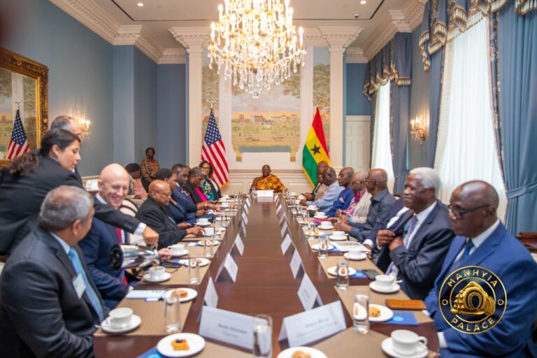 Asantehene Otumfuo Osei Tutu II delivering a Ghana investment pitch at the US Chamber of Commerce in Washington DC