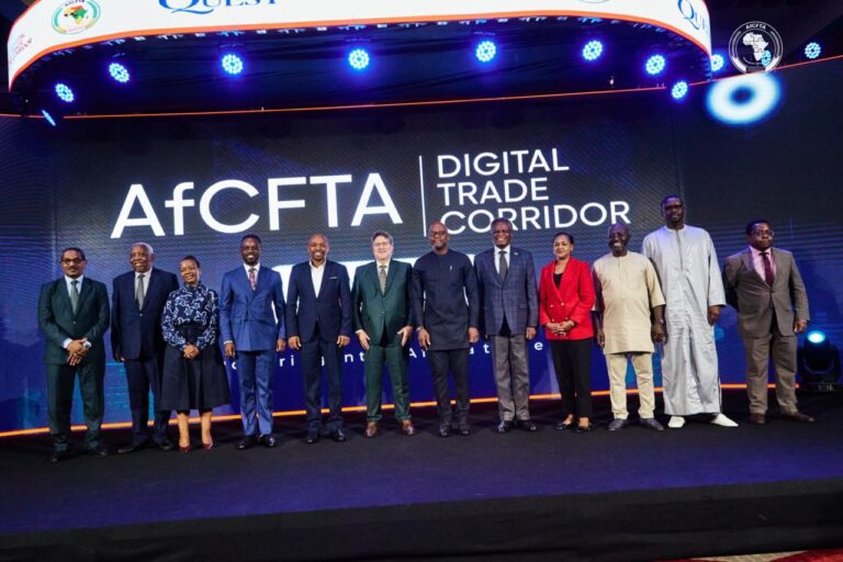 digital trade corridor announcement by afcfta secretary-general wamkele mene and quest executives